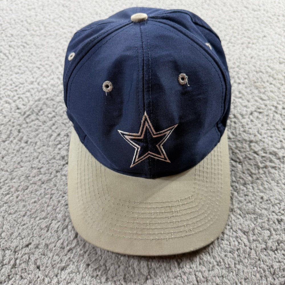 Vintage Logo Athletic Dallas‎ Cowboys Hat Navy Tan Snapback NFL Star Cap